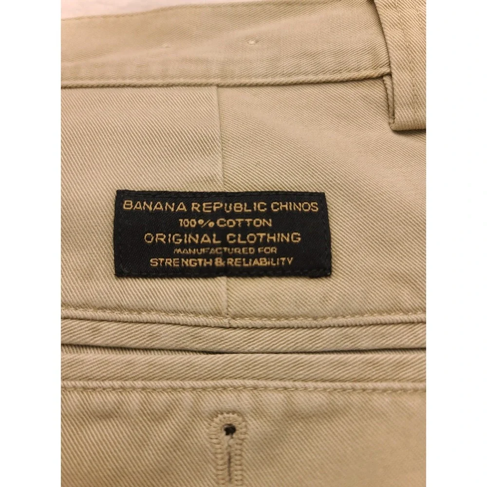 Banana Republic Chinos Men's 36x31 Khaki Tan 100% Cotton Flat Front Casual Pants